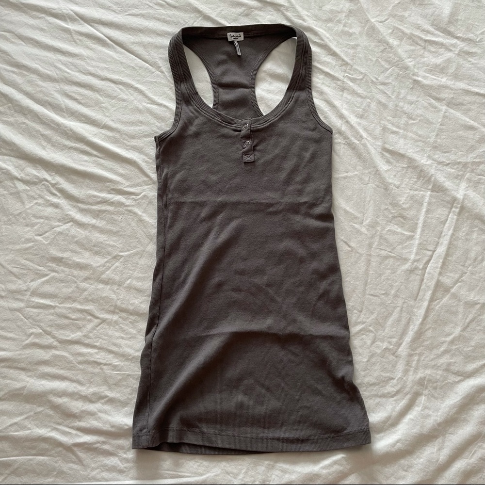 Splendid ribbed tank with snaps